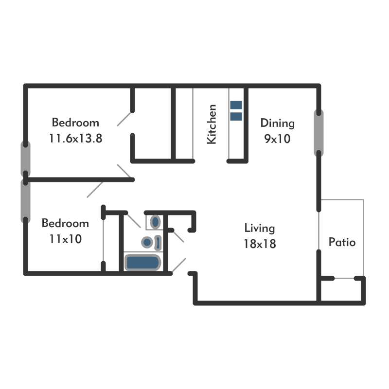 Magna Properties Fox Acres Kokomo, IN Floor Plans.